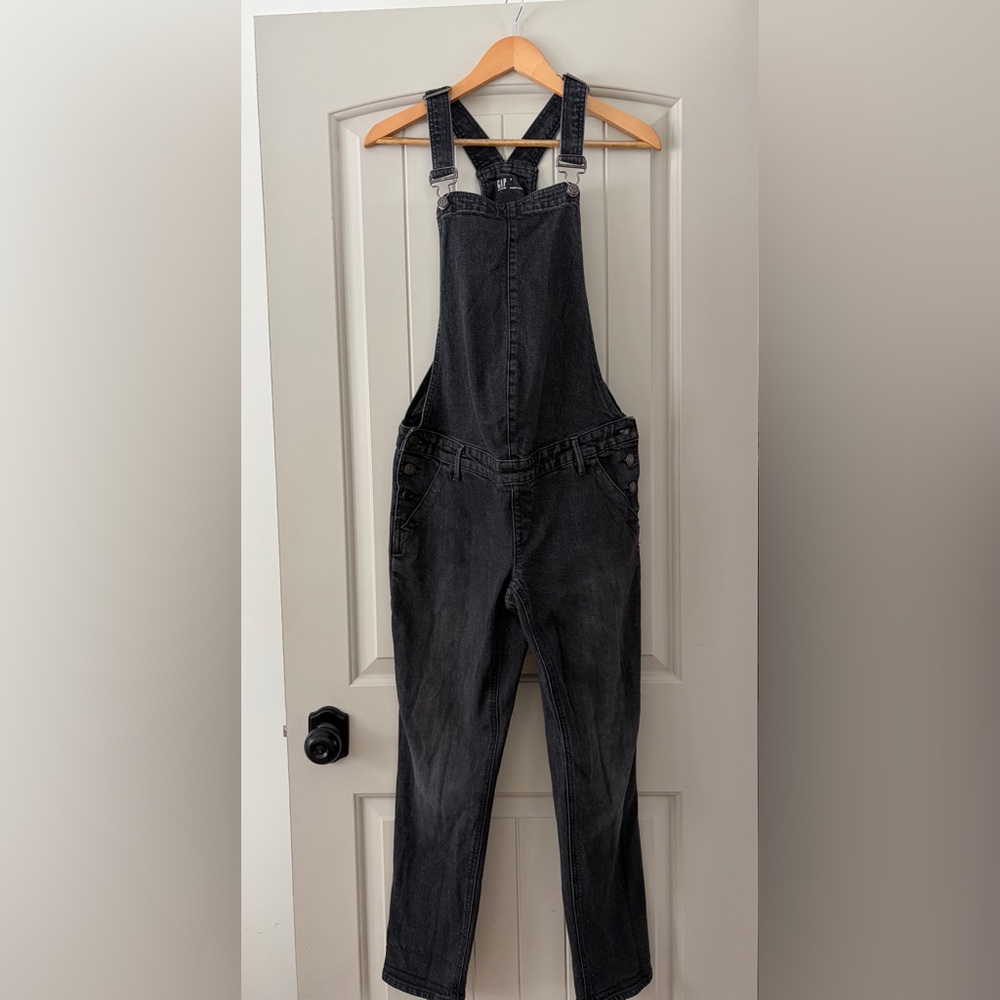 GAP Black Maternity Denim Overalls - Slim Fit - Picture 10 of 10